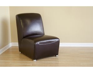 Baxton Studio Dark Brown Leather Club Chair A-71-J001-Dark Brown