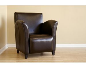 Baxton Studio Dark Brown Leather Club Chair A-81-J001-Dark BRN - Fast FREE FedEx Shipping!