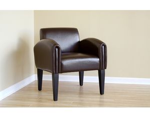 Baxton Studio Dark Brown Leather Club Chair Y-26-J001-DK BRN - Fast FREE FedEx Shipping!