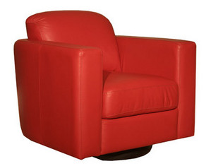 Sofa4Life Addison Leather Swivel Club Chair - Fast FREE FedEx Shipping!
