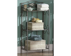 SEI 3 Tier Reflections Bathroom Rack Floor Cabinet - Fast FREE FedEx Shipping!