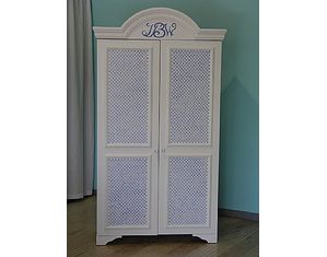 Sweet Beginnings Country Check Wardrobe and TV Armoire - FREE Inside Delivery!