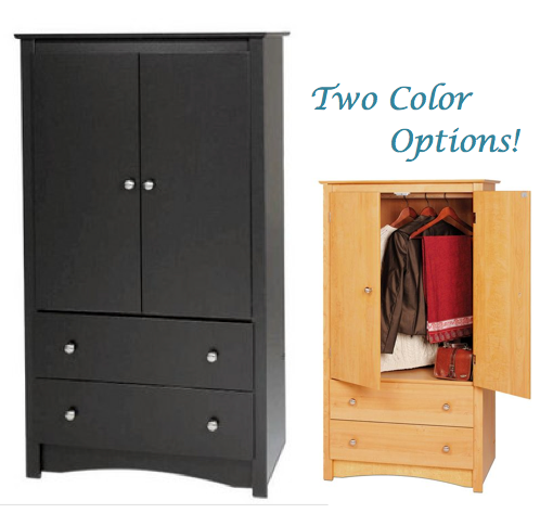 Prepac Sonoma 2-Door Wardrobe and TV Armoire - FREE FedEx Shipping! image