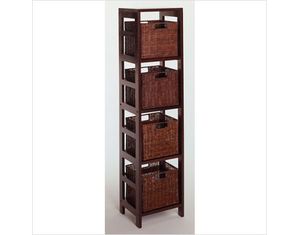 Winsome Leo 5 Piece Shelf and Basket