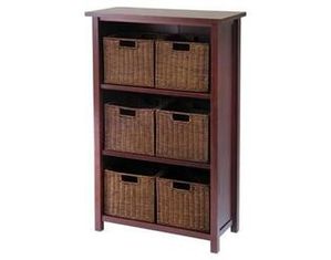 Winsome Milan 7 Piece Cabinet Shelf with Basket