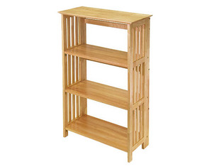 Winsome Beechwood 4 Tier Foldable Mission Home and Office Shelf