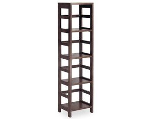 Winsome Espresso Narrow 4 Section Storage Home and Office Shelf