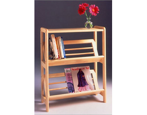 Winsome Tilted 2 Tier Beechwood Home and Office Shelf - Fast FREE FedEx Shipping!