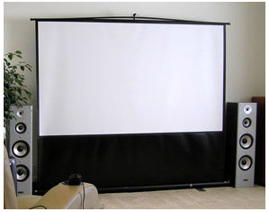 Elite Screens F72NWV Video Format Matte White Floor Pull Up Portable Projector Screen - Fast FREE FedEx Shipping!