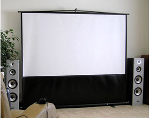 Elite Screens Video Format Matte White Floor Pull Up Portable Projector Screen - Fast FREE FedEx Shipping!