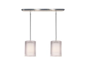 Z-Lite 144-6-2W Nikko 2 Light Island Billiard Brushed Nickel-White