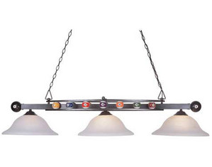Landmark Lighting Billiard Pool 3 Light Pendant Island 190/3-GM-G1