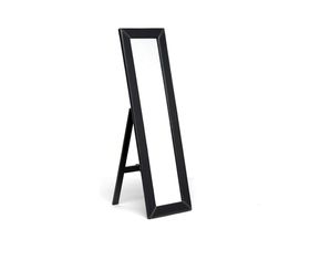Baxton Studio McLean Dark Brown Modern Mirror with Built In Stand