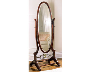 Powell Heirloom Cheval Floor Mirror with Brass Accents