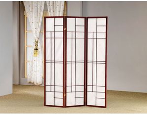 Save  on 3 Panel Mahogany Screen at The Room Divider Superstore