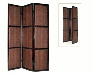 BROWN LEATHER SCREEN Room Divider