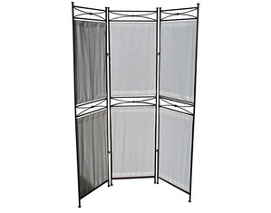 Pangaea Iron and Canvas Black Privacy Screen Home Room Divider - Fast FREE FedEx Shipping!