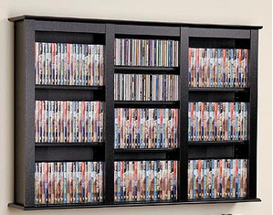 Prepac Triple Floating Wall Mounted CD or DVD Storage - Fast FREE FedEx Shipping!