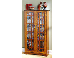 SEI Window-Pane Double-Door Media Cabinet