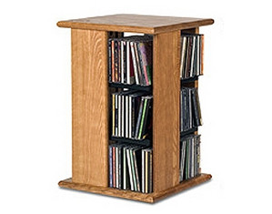 Wood Technology TO-144 Series Hardwood CD or DVD Spinning Tower