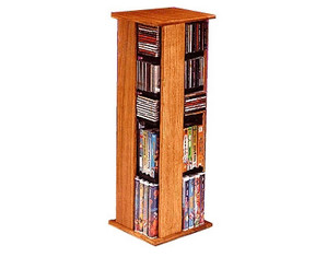 Wood Technology TO-288 Series Hardwood CD or DVD Spinning Tower