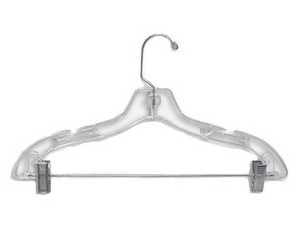 Only Hangers Clear Combination Clothes Hangers with Clips - QTY 25