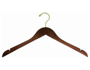Only Hangers Flat Top Clothes Hangers in Walnut with Brass Hardware - Fast FREE FedEx Shipping!