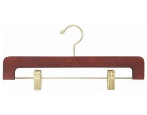 Only Hangers Walnut and Brass Pant or Skirt Hangers - Fast FREE FedEx Shipping!
