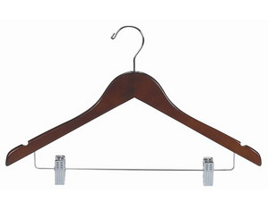 Only Hangers Walnut and Chrome Combination Clothes Hangers - Fast FREE FedEx Shipping!