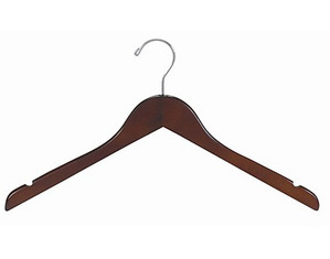 Only Hangers Walnut and Chrome Top Clothes Hangers - Fast FREE FedEx Shipping!