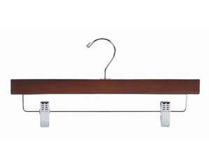 Only Hangers Walnut Pant or Skirt Hangers with Chrome Hardware - Fast FREE FedEx Shipping!