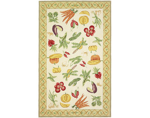 828 International Accents Beige Vegetables Kids Rug