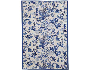 828 International Accents China Blue Floral Kids Rug
