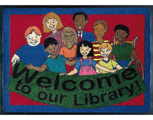 Joy Carpets Welcome to Our Library Kids Rug