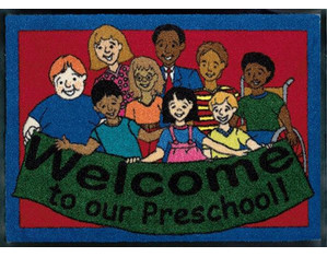 Joy Carpets Welcome to Our Preschool Kids Rug - Fast FREE FedEx Shipping!