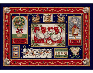 Milliken Seasonal Winter Holiday Partridge in a Pear Tree Kids Rug