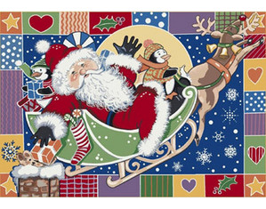 Milliken Seasonal Winter Patchwork Santa Atlantic Kids Rug
