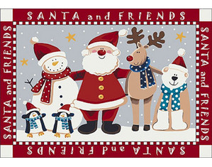 Milliken Seasonal Winter Santa and Friends Kids Rug