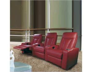 Union Square St Helena Three Seat Home Theater Set-Red (600132-3)