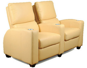 Bass Deco Penthouse Lounger Row of 2 Home Theater Seating Set