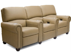 Bass Showtime Lounger Row of 3 Home Theater Seating Set