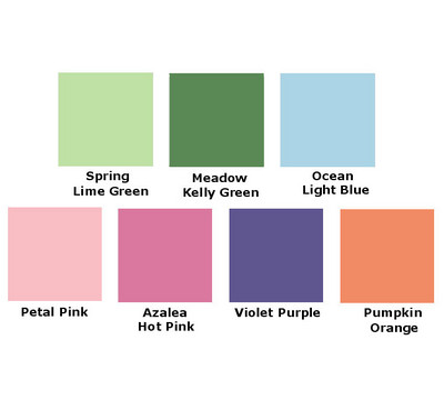 Available Fashion Colors