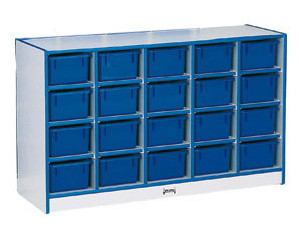 Jonti-Craft Rainbow Accent 20 Tray Mobile Cubby without Tray