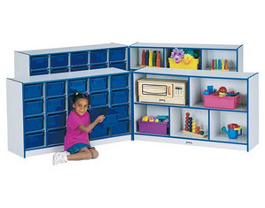 Jonti-Craft Rainbow Accent 25 Tray Fold-n-Lock Cubby with Tray