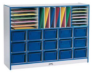 Jonti-Craft Rainbow Accent Sectional Mobile Cubby without Tray