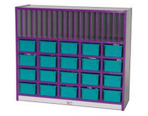 Mahar Manufacturing Single Sided Cubby with 20 Tray and Vertical Letter Slot