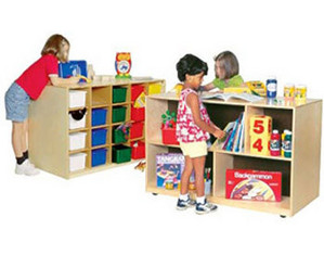 Wood Designs 20 Tray Mobile Shelves Island Cubby - Fast FREE FedEx Shipping!