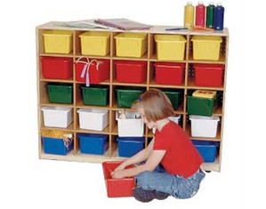 Wood Designs 25 Tray Storage Cubby - Fast FREE FedEx Shipping!