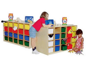 Wood Designs 40 Tray Mobile Island Cubby - Fast FREE FedEx Shipping!