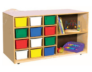 Wood Designs Double Sided Mobile Storage Cubby - Fast FREE FedEx Shipping!